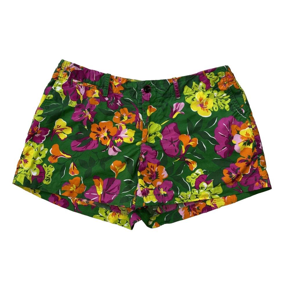 Ralph Lauren Sport Womens 4 Floral Shorts Colorful Tropical Boho Festival Cotton